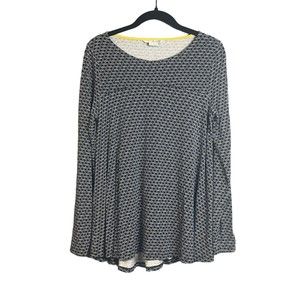 Boden Women's Top US 10 Blue Geometric Viscose with Elastane Stretch